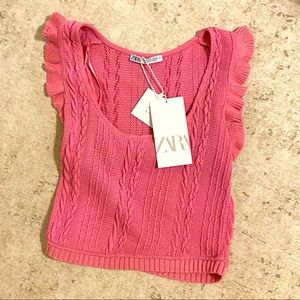 Pink sweater tank top